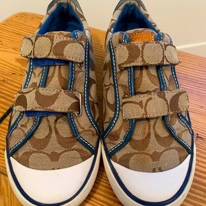 COACH Britt sneakers with blue leather trim